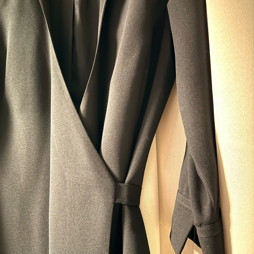 Ann Taylor Classic Black Crepe Wrap Dress - Picture 3 of 4